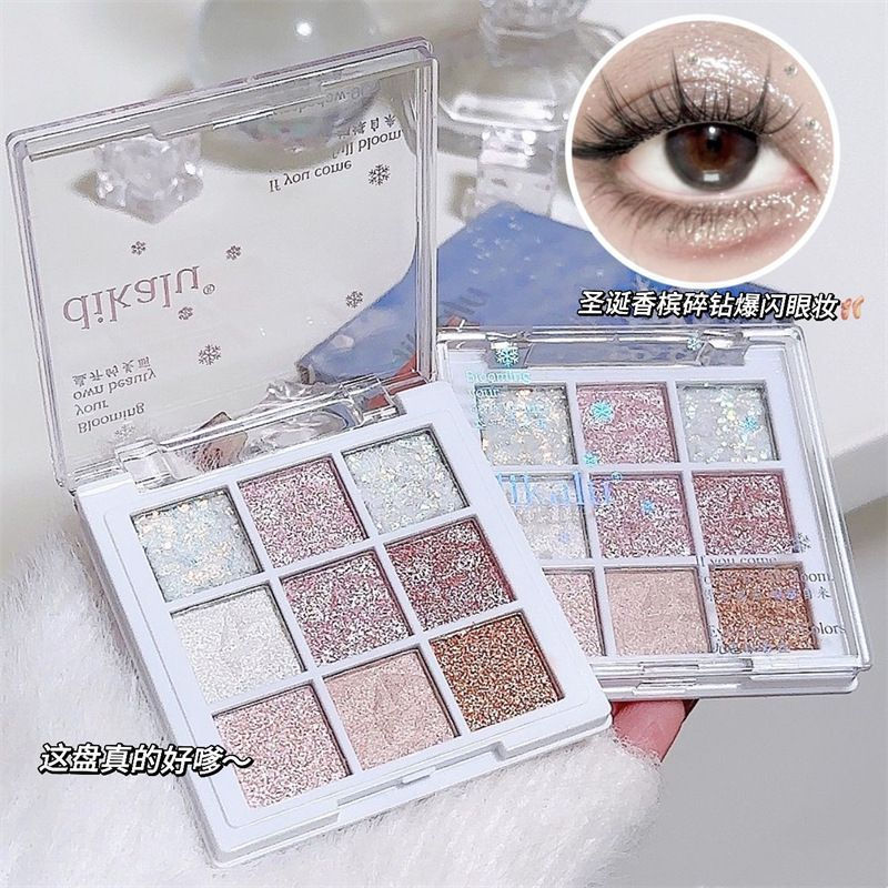 Premium Flashing!dikalu Christmas Ice Princess Eyeshadow Palette Glitter Pearlescent ins Niche Water