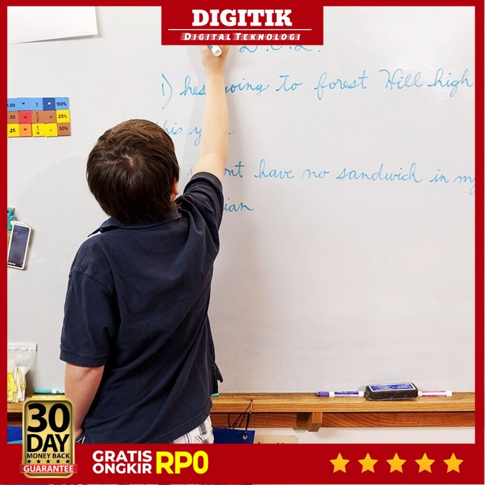 DIGITIK - H&F สติ๊กเกอร์ติดผนังไวท์บอร์ดแบบยืดหยุ่น 200x45ซม. - HF514