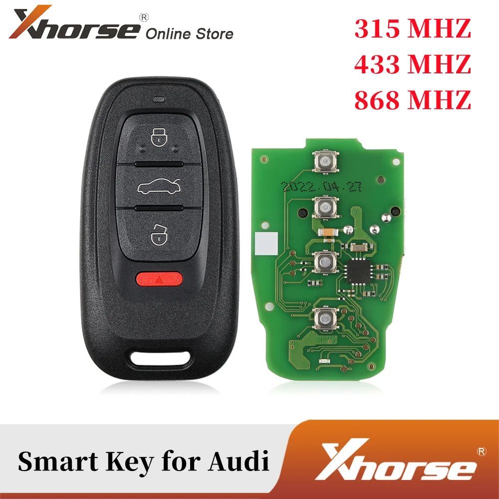 Xhorse XSADJ1GL VVDI 754J สมาร์ทคีย์ 315MHZ/433MHZ/868MHZ สําหรับ Audi A6L Q5 A4L A8L พร้อม Key Shel