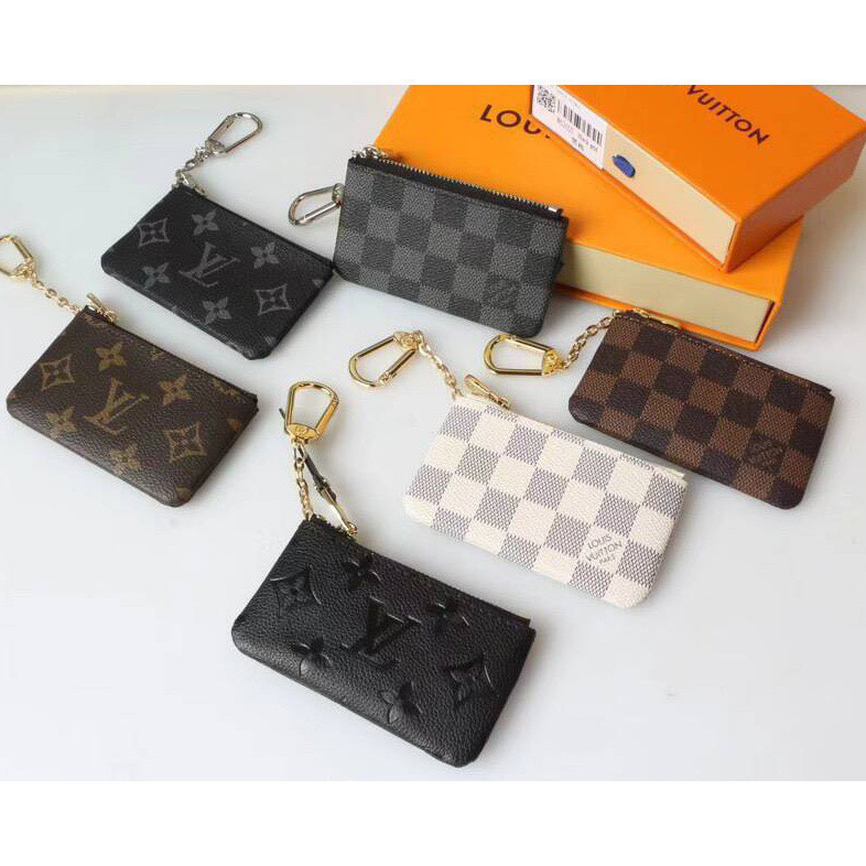 [กล่องของขวัญ] แฟชั่น Lv zipper ถุงใส่เหรียญ หนังคุณภาพสูง แพ็คการ์ด คุณผู้หญิงกระเป๋าในมือ