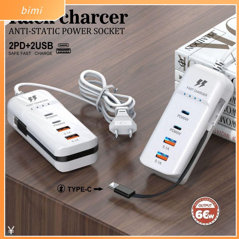 BIMI Fast Charging USB Type C Charger USB Type C PD 66W Charger Station EU/US/UK Plug Power Socket