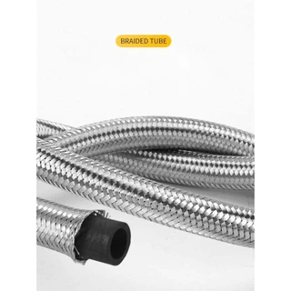 สายน้ำดี ยาง epdm ถักสแตนเลส sus304 4หุน1/2สองข้าง สายเข้าเครื่องทำน้ำอุ่น ต่อก๊อกห้องน้ำ 1เส้น 90 องศา [DVA]
