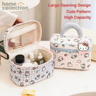 กระเป๋าใส่เครื่องสำอาง Sanrio Hello Kitty ความจุขนาดใหญ่ - กระเป๋าใส่เครื่องสำอางแบบพกพาสำหรับการเดินทาง