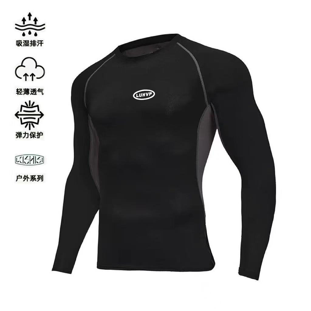 Fitness Training Quick-Drying Tight Short-Sleeved T-shirt Men's Sports Elastic Compression Top ZA3s