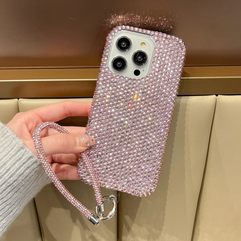 【ข้อเสนอพิเศษเฉพาะช่วงเวลา】ความคิดสร้างสรรค์ DIY หรูหราเพชรเต็มเคสโทรศัพท์สําหรับ iPhone 17 15 16 14 13 12 11 Pro Max แฟชั่นแฟลชเพชรเชือกเส้นเล็กฝาครอบป้องกัน ราคา ถูกที่สุด ดีลบีเคเค แกลเลอรีภาพที่ 3