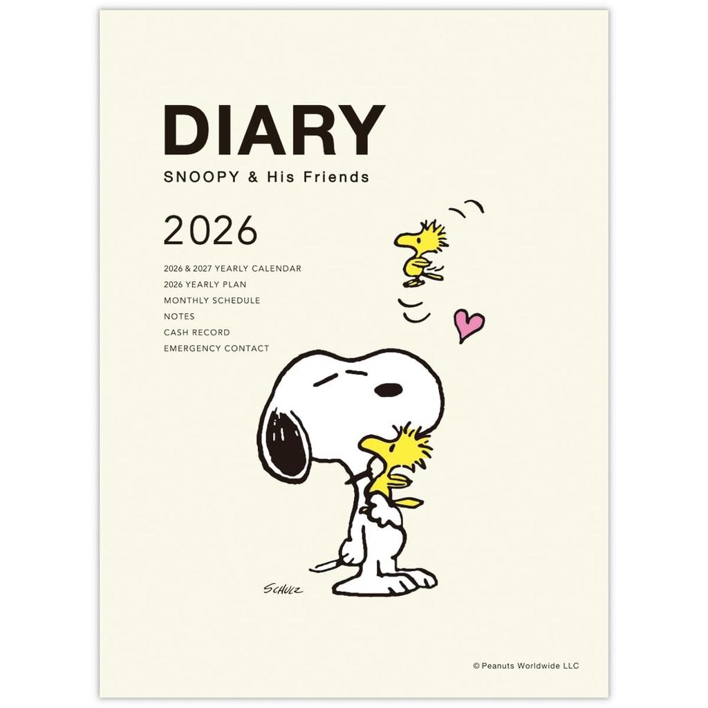 Hallmark Snoopy 2026 A6 Monthly Planner Hug Cream 845711 (Starts from October 2025)
