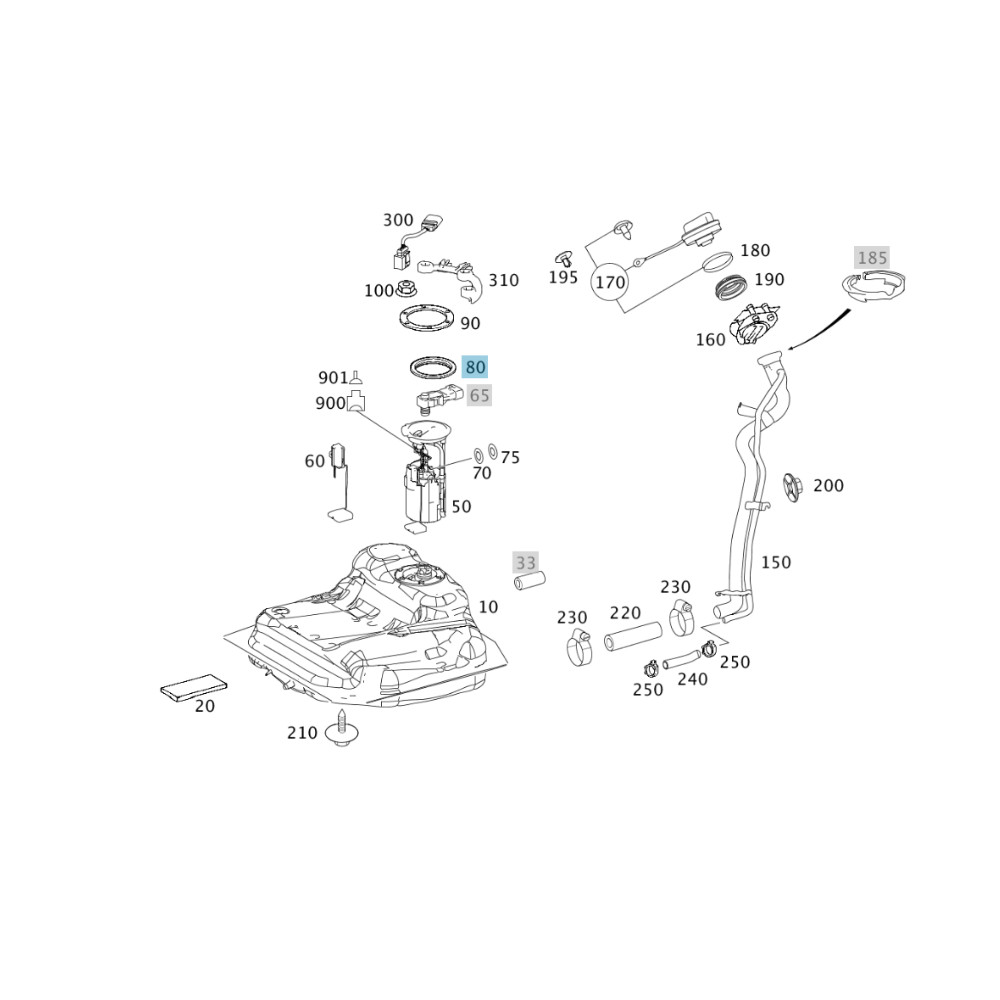 Mercedes Benz Germany FUEL PP / TANK FLOAT SENSOR SEAL W168 W169 W245 1684710279 1684719979