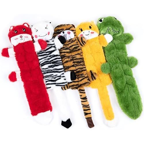 Nocciola Dog Squeaky Toys, 5 ชิ้น Crinkle Plush Dog Toys, No Packing Dog Toys for Small Medium Large Dogs, Puppy Toys สําหรับความเบื่อหน่าย