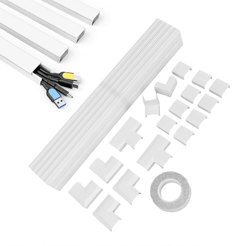 Thaihometools-TH 10 ชิ้น Cord Hider W25mmxH13mm Cuttable Paintable Flame Retardant PVC Wall Cable Co