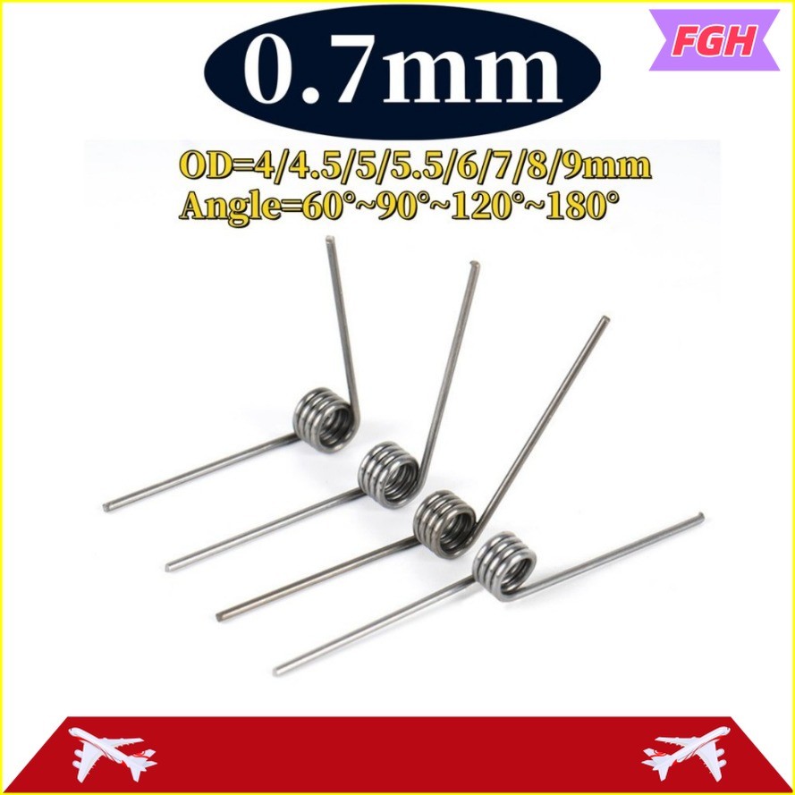 【FGH-CB-1】Sus304 d0.7mm OD4/4.5/5/5.5/6/7/8/9mm V-shaped spiral torsion spring มุม 60/90/120/180 องศ