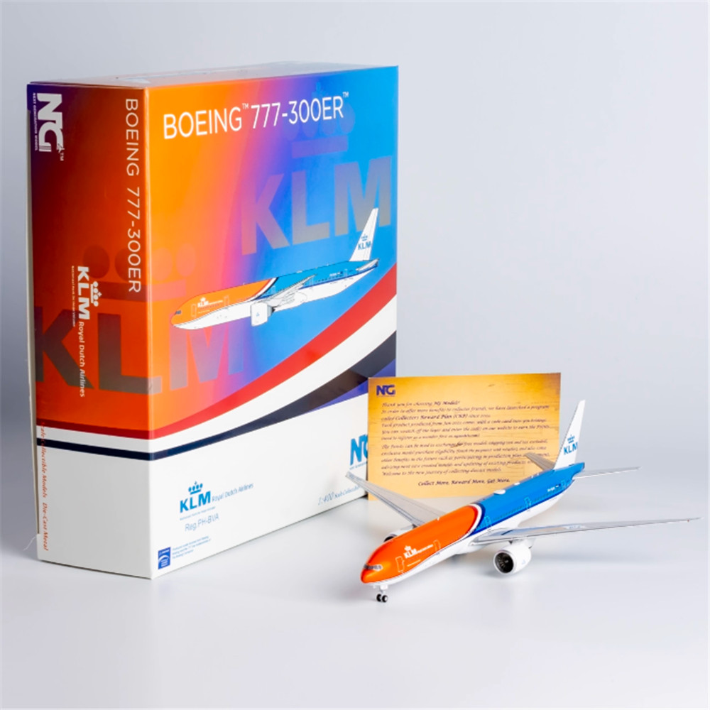 พร้อมสต็อก NG 1/400 PH-BVA Dutch Royal Airlines B777-300ER สีส้ม Pride Alloy เครื่องบินรุ่น