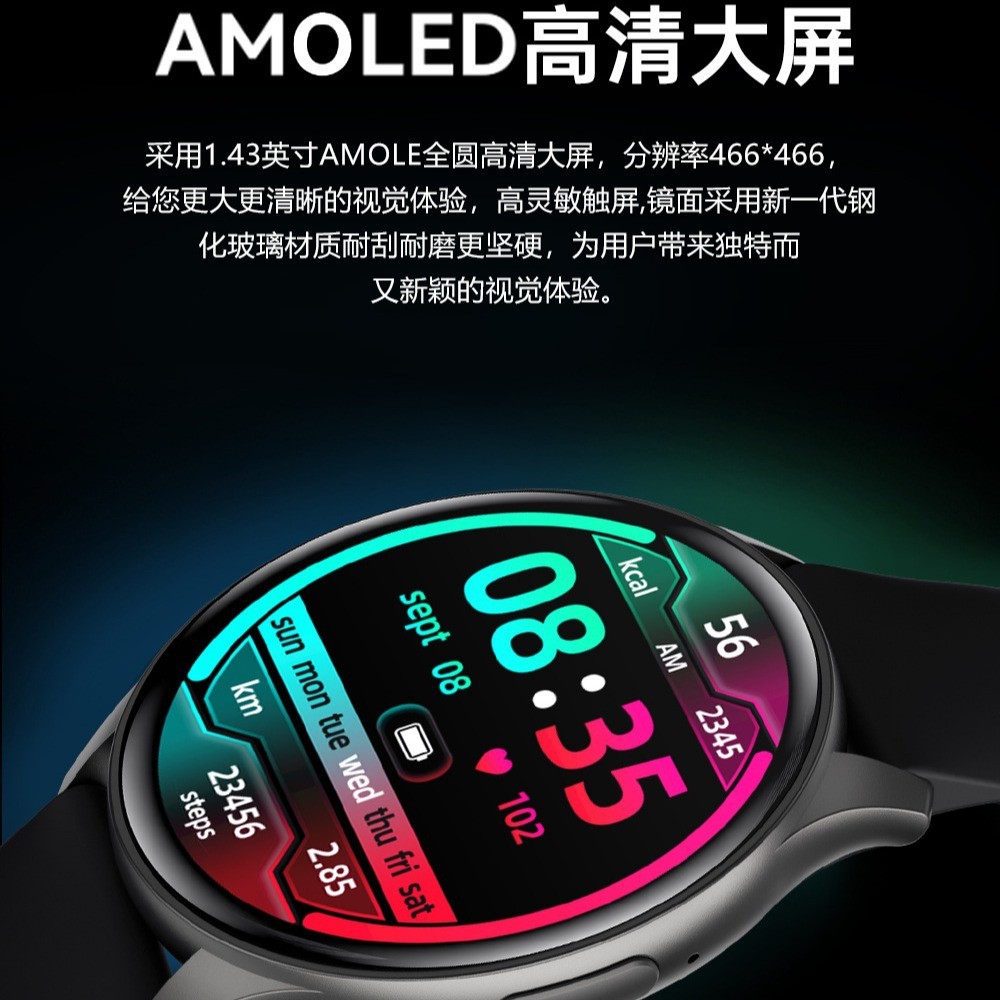 ZW60 สมาร์ทวอทช์ AMOLED สร้อยข้อมือทรงกลม Call Healthy Smartwatchคลังสินค้าพร้อม1120