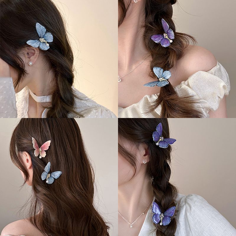 Super Fairy กิ๊บติดผมผีเสื้อหญิงประณีต High-End ด้านข้าง Bangs คลิปอุปกรณ์เสริมผม Hairpin Fairy บรรย