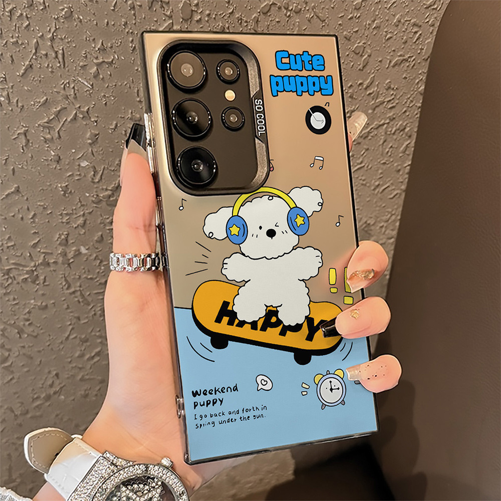 SO COOL HAPPY Puppy Design Mobile Cover สําหรับ Samsung Galaxy S25 Ultra S25 Plus S24 S23 S22 A55 A5