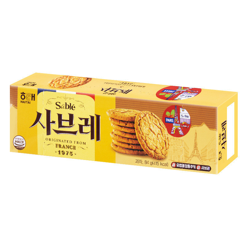 เกาหลีนําเข้า Haitai บิสกิตกรอบ Peach Crisp Old-fashioned Pastry อาหารเช้าขนมชนิดร่วนของขบเคี้ยว 11.