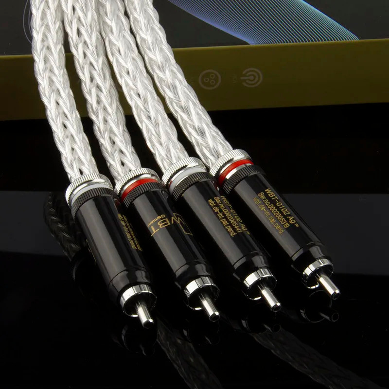 Kimber Kable โปรโมชั่น US original high-end 8AG OCC Silver Plated16-cores สายสัญญาณเสียงพร้อม WBT สายปลั๊ก RCA สายขยายเสียงไฮไฟ