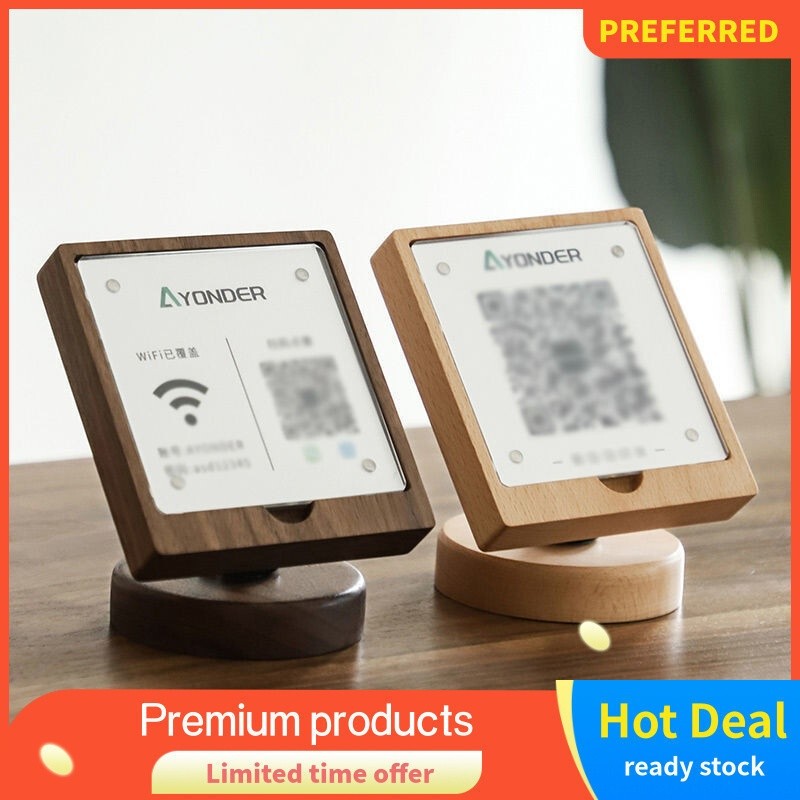 Solid Wood WeChat Alipay Payment QR Code WiFi Display Card Table Card Cashier Scanning Code Decorati