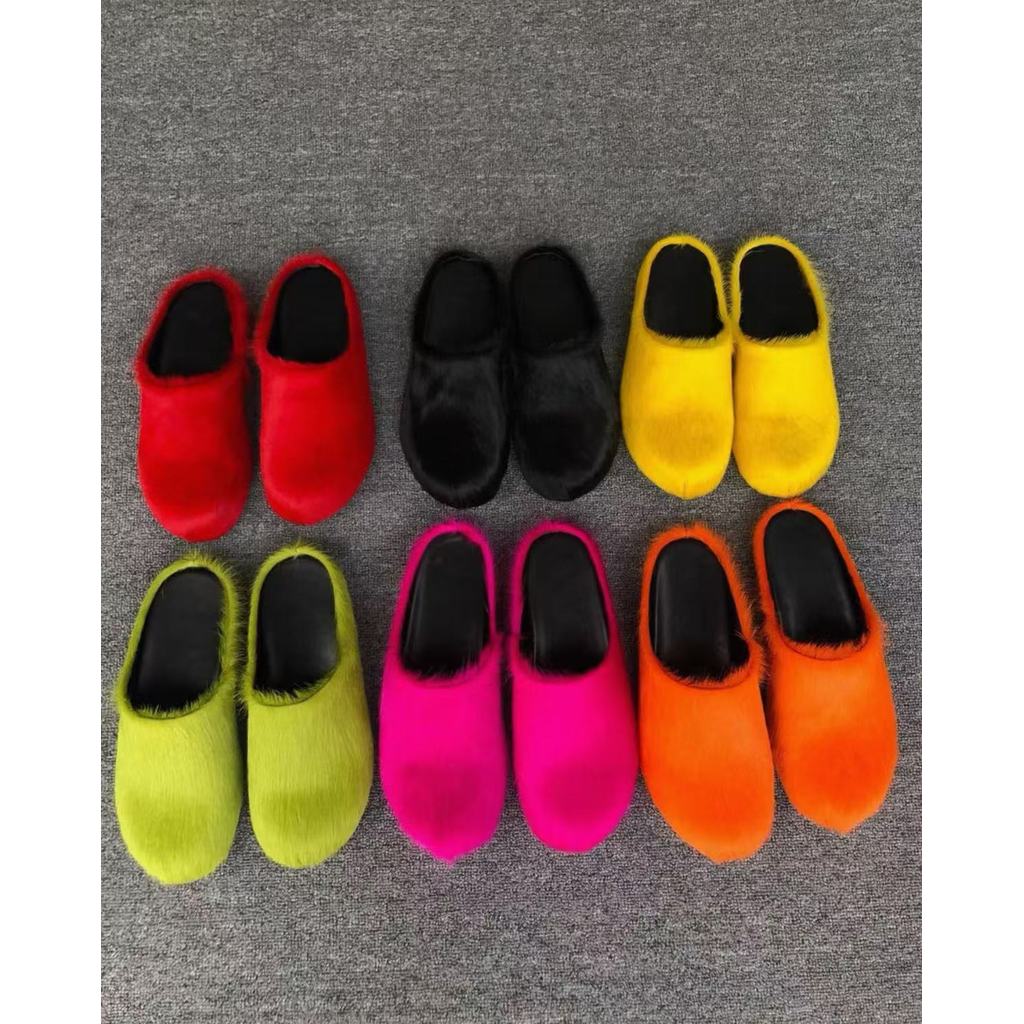 MARNI รองเท้าแตะผมม้าหลากสี