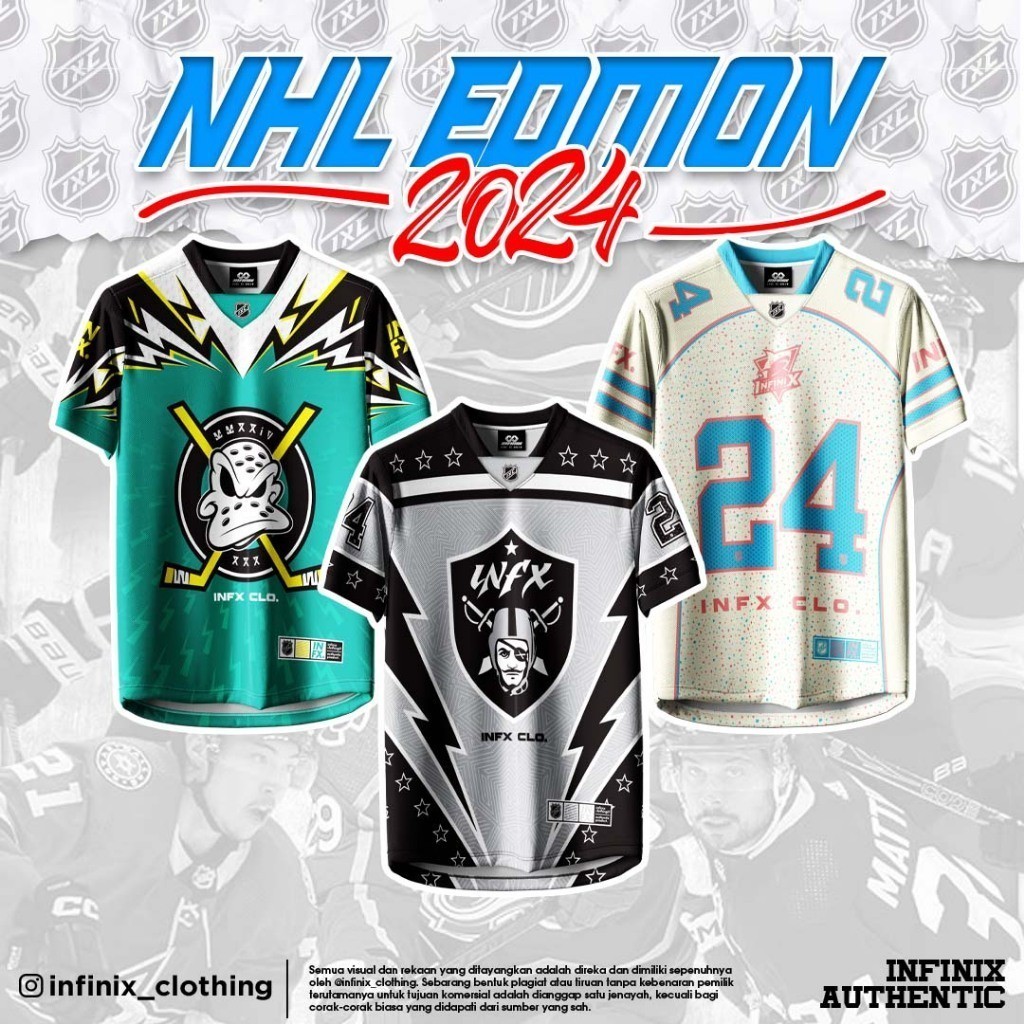 เสื้อผ้า INFINIX® LYCRA 280 GSM Oversize NHL Streetwear Jersey - EDISI NHL 2025