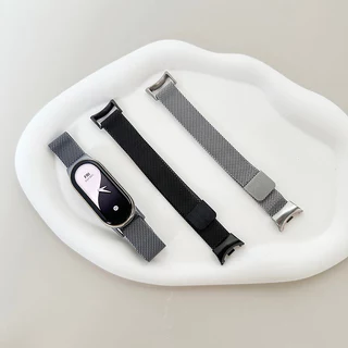 สายรัดโลหะลูป Milanese สำหรับ for Smartwatch Xiaomi Mi Band 10 9 8 สายรัดสแตนเลสแม่เหล็ก for MiBand 10 9 8