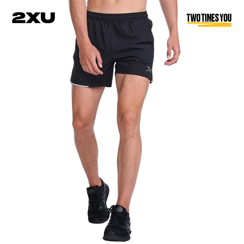 2XU Aero Series Mens Sports Fitness Running Casual Quick-Drying Breathable กางเกงขาสั้น 5 นิ้ว