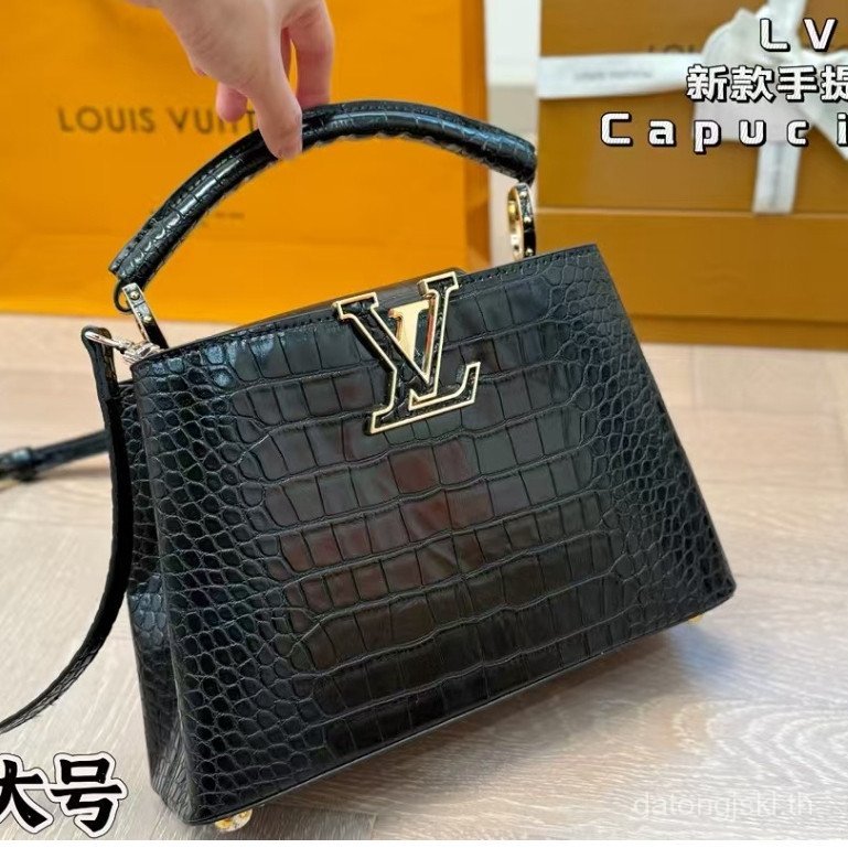N90089 Original Assembly of Womens Nile Crocodile New Superior Black Bag Original Box [สั่งซื้อหนัง 