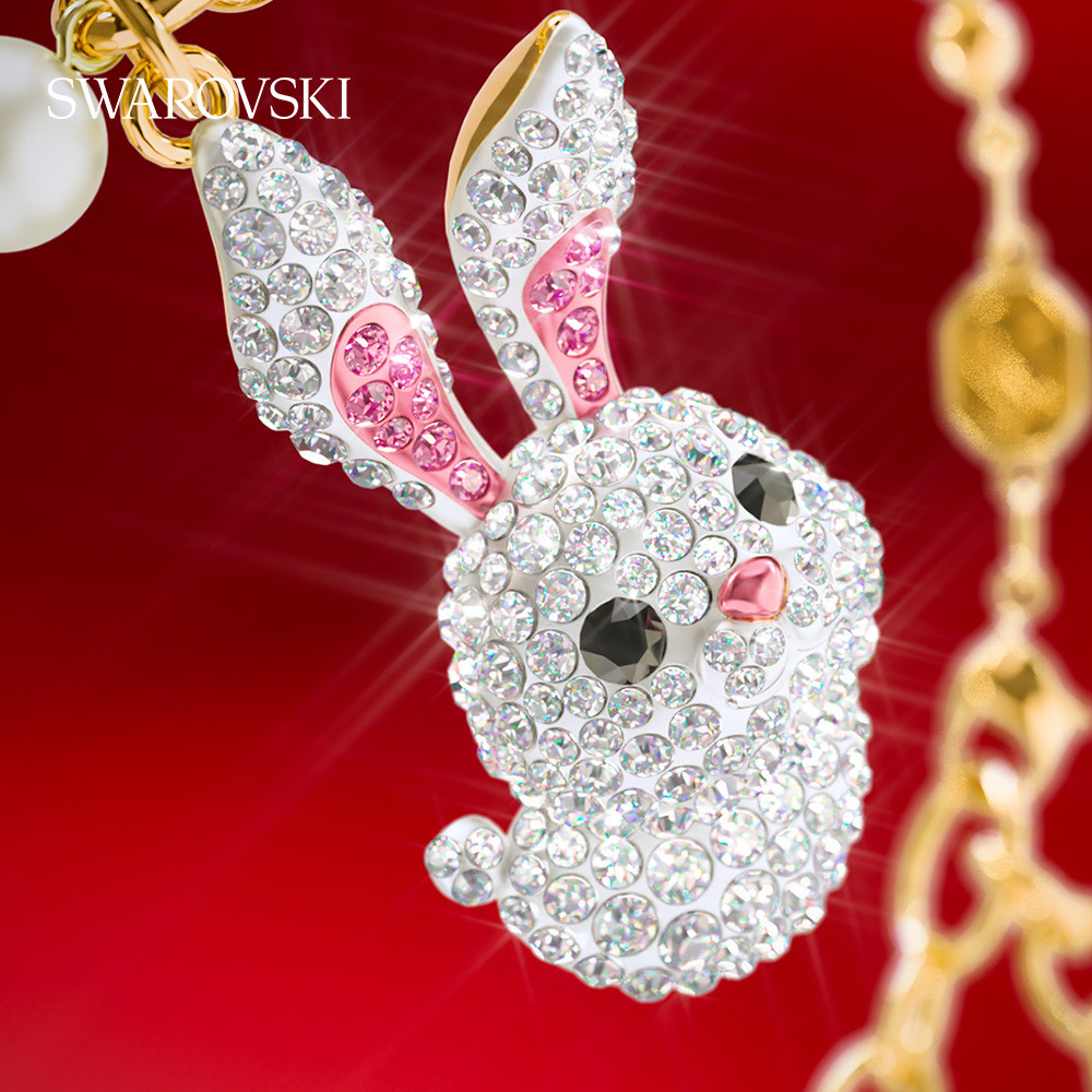[สินค้าใหม่] Swarovski ZODIAC RABBIT Necklace Girl Xiao RABBIT Christmas Gift Benming Year