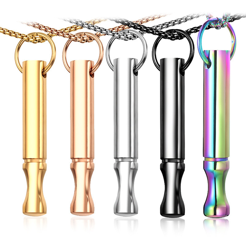 Premium In-Stock#Hot Selling Small Waist Meditation Mindfulness Pendant Necklace Titanium Steel Whis