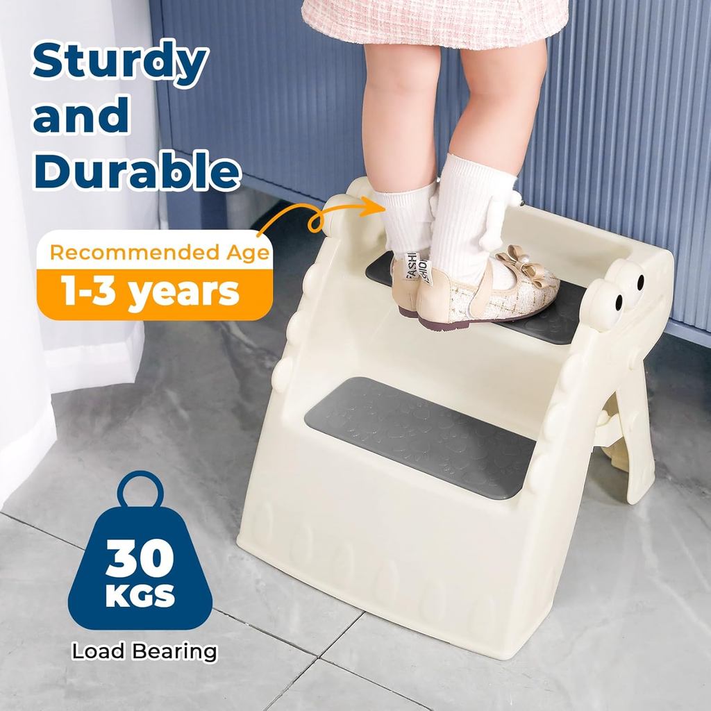 Onasti Toddler Step Stool Foldable Kids Step Stool,Bathroom Stool for Toddlers Non-Slip Toddler Step
