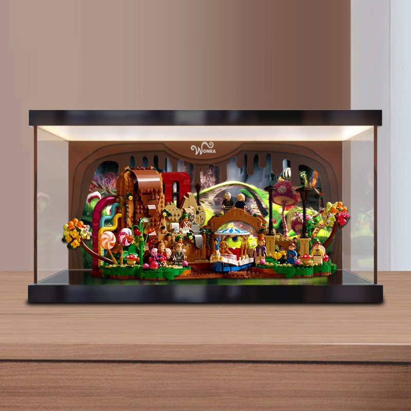 [ไม่รวมรุ่น] แสงสว่าง กล่องเก็บของอะคริลิคเหมาะสําหรับ 21360 วิลลี่ วันก้า และช็อคโกแลตโรงงานฝาครอบป