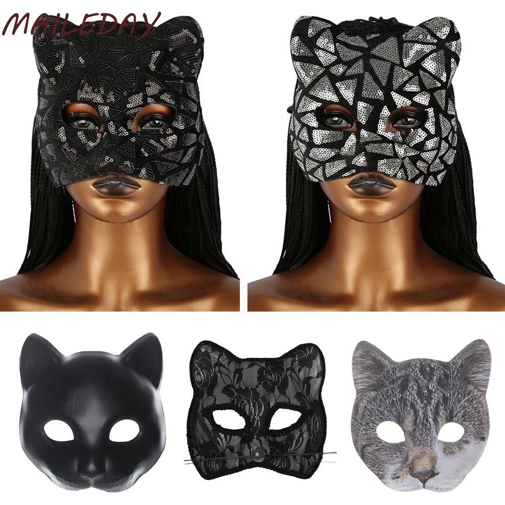 MAILE Cat Girl , Party Makeup Ball Venetian Party Masquerade , แฟชั่น EVA Half Face Eye