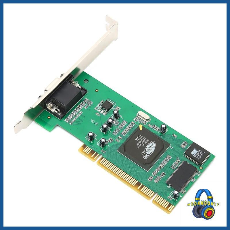 MOON VGA Video Card ATI Rage XL 8MB PCI VGA กราฟิกการ์ด Multi-Display การ์ดรถแทรกเตอร์