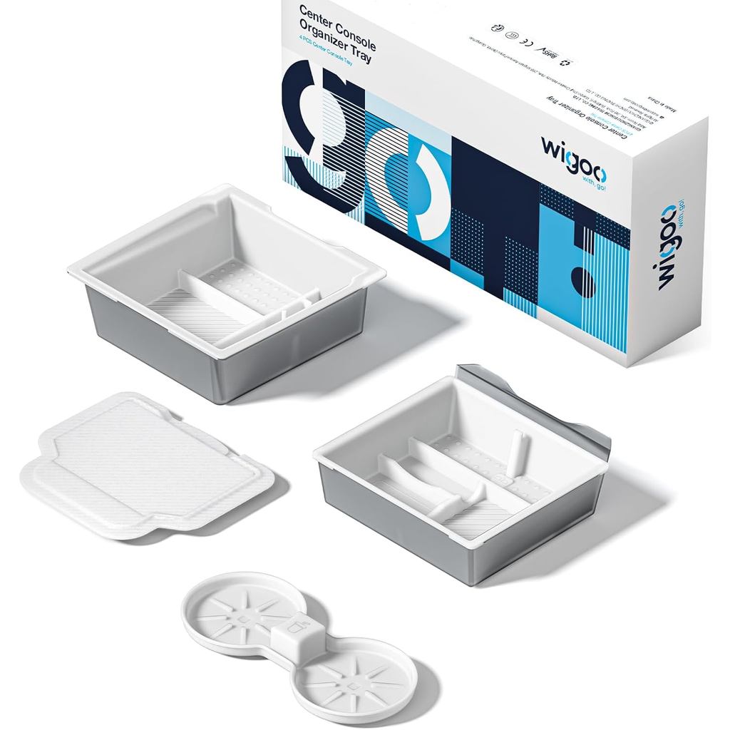 Wigoo Tesla รุ่นใหม่ Y Juniper & Model 3 Center Console Organizer [พื้นที่สองชั้น,สไลด์ได้อย่างราบรื