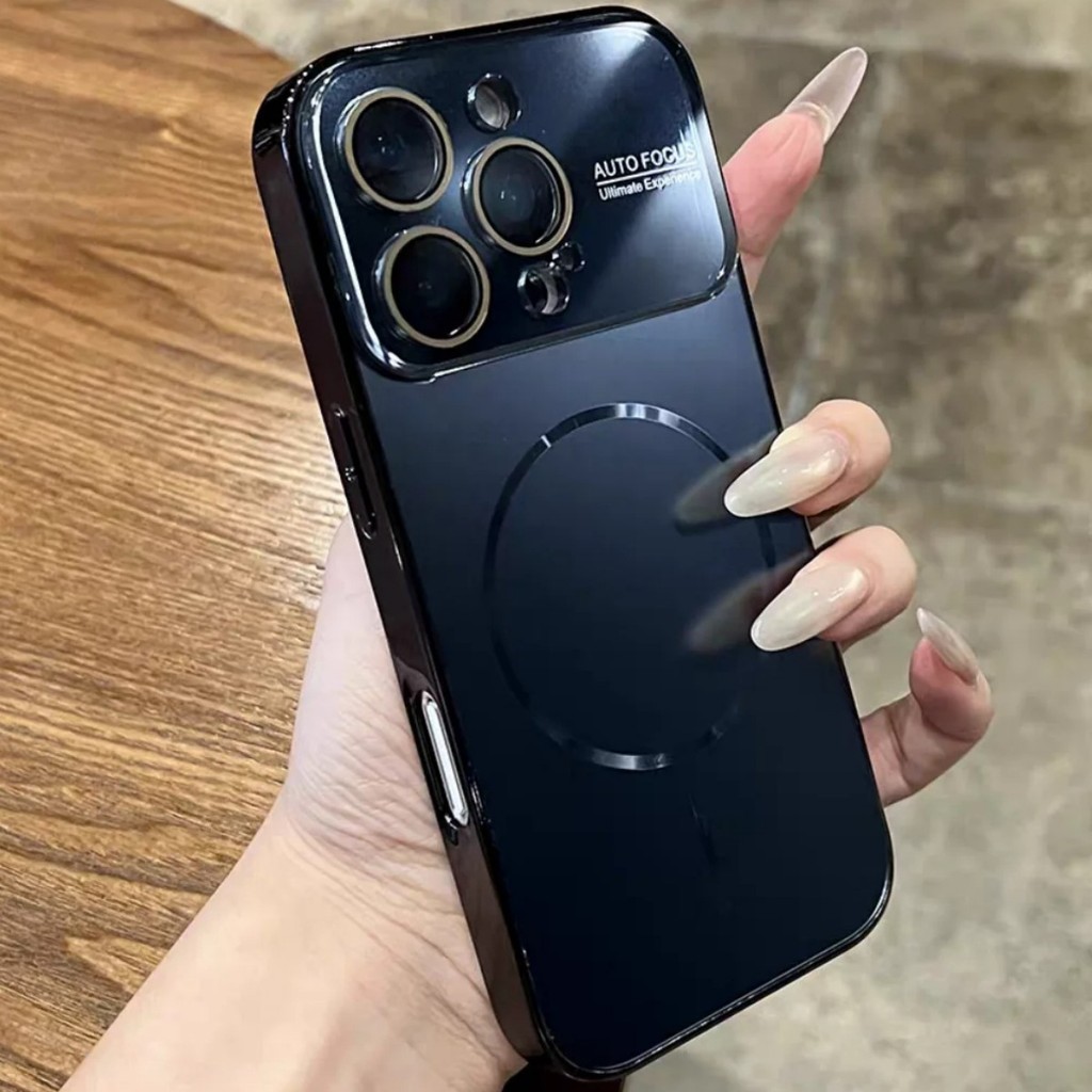 COVET Nanometer Frosted เลนส์ขนาดใหญ่กระจกป้องกันหน้าต่างขนาดใหญ่ Anti-drop แม่เหล็กสําหรับ iPhone 17 16 15 14 13 Pro Max เคสโทรศัพท์กันกระแทก