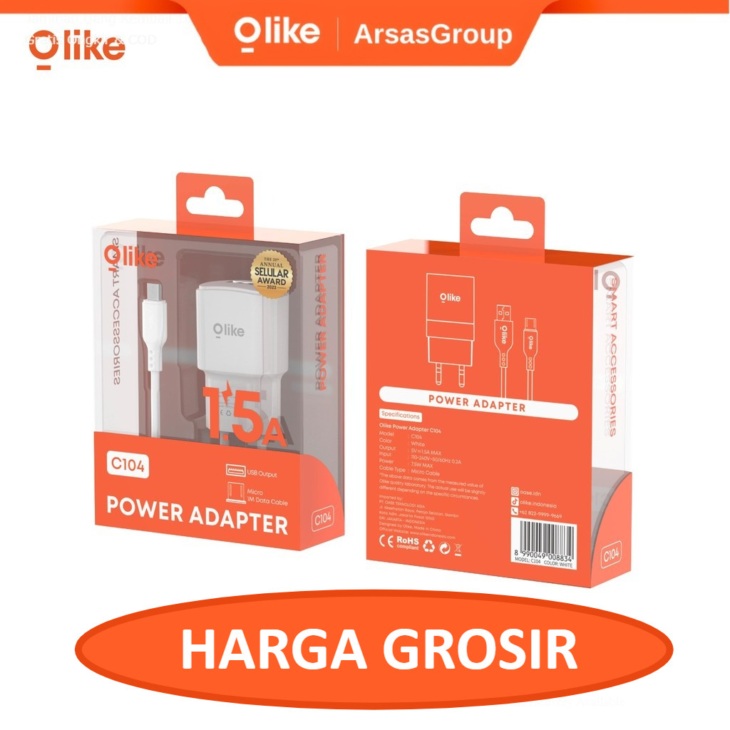 Olike C104 และ C104C Charger Cas Adaptor Fast Charging 5V/1.2A สมาร์ทป้องกัน C104 Micro, ประเภท C