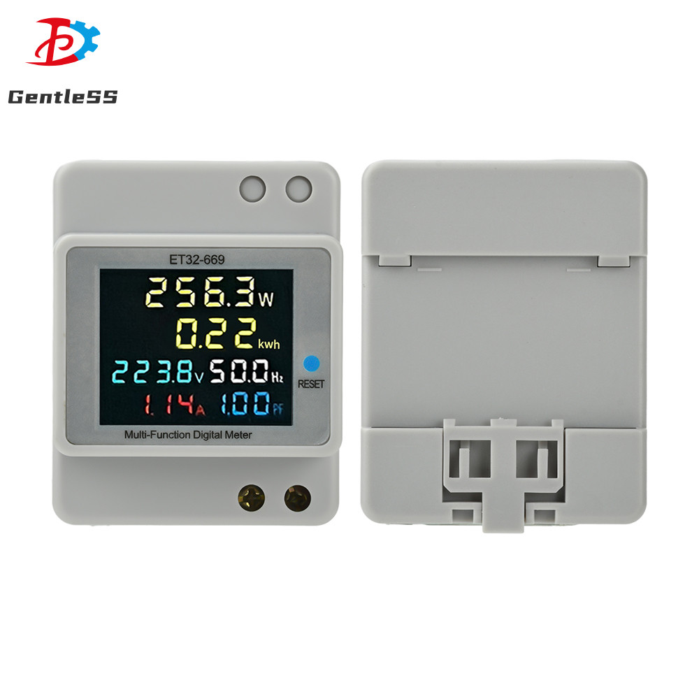ET32-669 AC40.0-300.0V 100A DIN-Rail Mounted Digital Multi-Function Single-Phase Energy Meter แรงดัน