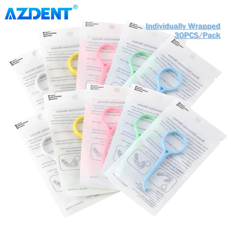 30PCS AZDENT Orthodontic Brace Extractor Dental Aligner Remover Individually Wrapped Removable Tool 