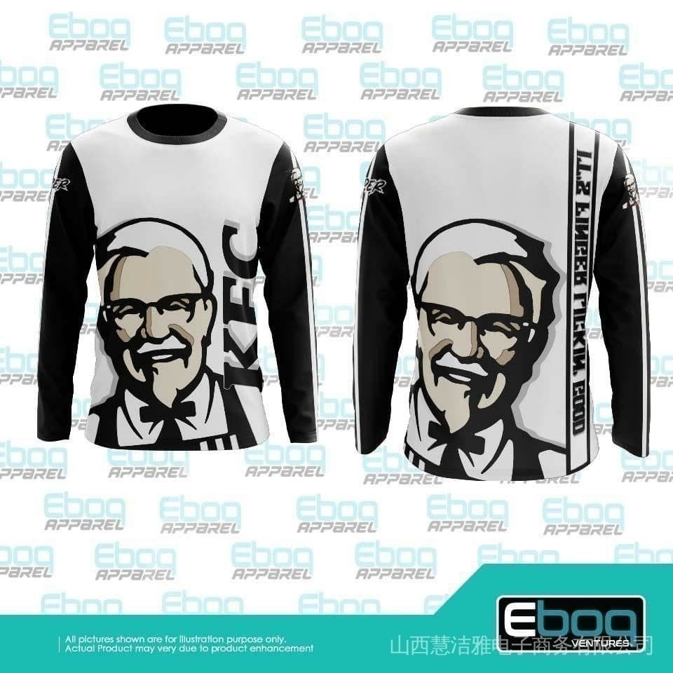 สีดําสีขาว 2025 kfc rider tshirt sublimation / baju kfc rider ไมโครไฟเบอร์ eboq jersi / rider kfc เส