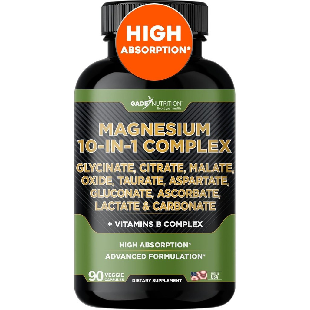 Gade Nutrition Magnesium Complex 10 คอ - Glycinate, Citrate, Malate, Oxide, Taurate, Aspartate, Coun