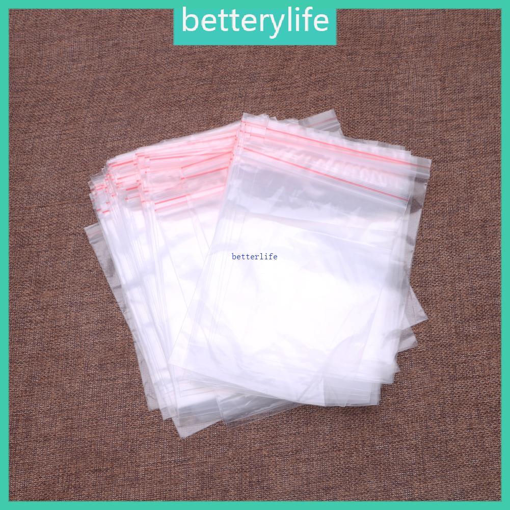 BTF 8 ขนาด Clear Grip Self Press Seal Resealable ถุงพลาสติก 100 ชิ้น
