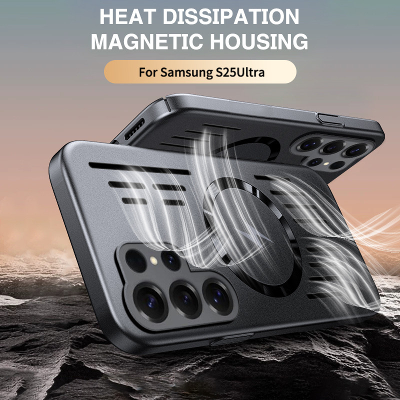 การกระจายความร้อน Cooling Hollow สําหรับ Samsung Galaxy S25 S24 S23 S22 Ultra Plus S25 S24 FE S25 Edge A56 5G แม่เหล็กชาร์จไร้สาย Hard กันกระแทก