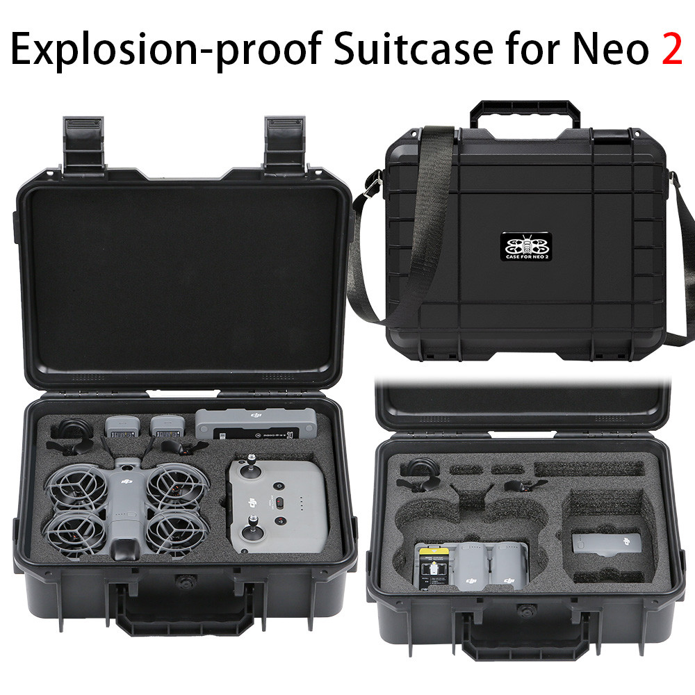 สําหรับ DJI NEO 2 กล่องป้องกันการระเบิด Drone Universal แบบพกพากล่องเก็บ RC-N3 รีโมทคอนโทรลกล่องกันน้ําไหล่ Crossbody DJI Neo2 กระเป๋าเดินทางอุปกรณ์เสริม