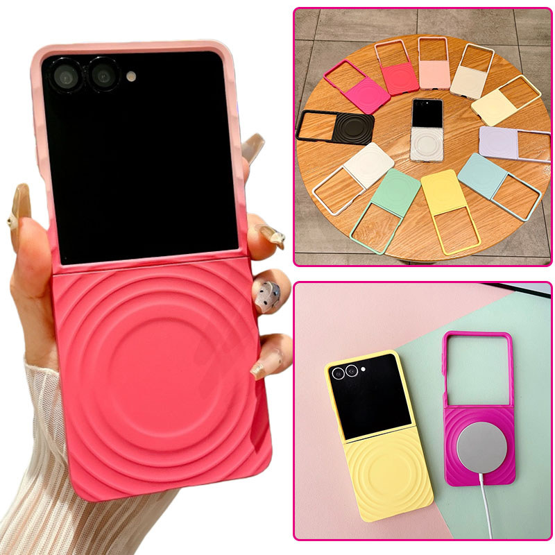 Slim Hard PC Ripple เคสโทรศัพท์แม่เหล็กสําหรับ Samsung Galaxy Z Flip 8 Z Flip 7 FE Z Flip 6 Z Flip 5