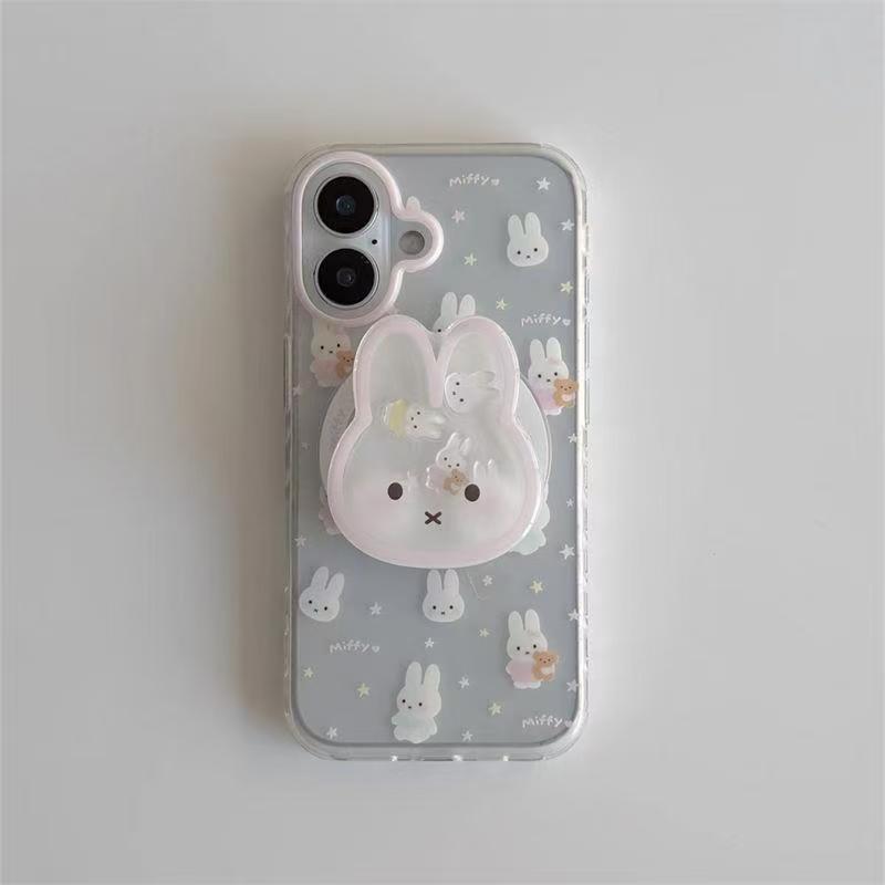 สีชมพู Miffy กระต่ายเหมาะสําหรับ Samsung S26/s25ultra เคสโทรศัพท์แม่เหล็กดูด s24fe/s23 + น่ารัก s22/s21 การ์ตูน a56a55a54 Creative a17a16a15 กันกระแทก note20ultra