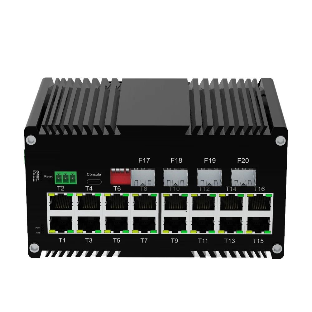 ยี่ห้อใหม่ Industrial L2+ 16-Port 10/100/1000T 802.3at PoE + 4-Port 1000X SFP Managed Ethernet Switc