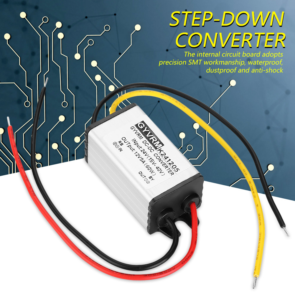 24V to 12V ขั้นตอนลง Power Supply ประสิทธิภาพสูง DC Converter 5A สำหรับหุ่นยนต์แผงเซลล์แสงอาทิตย์ปั๊ม CNC อุปกรณ์มอเตอร์เครื่องพิมพ์