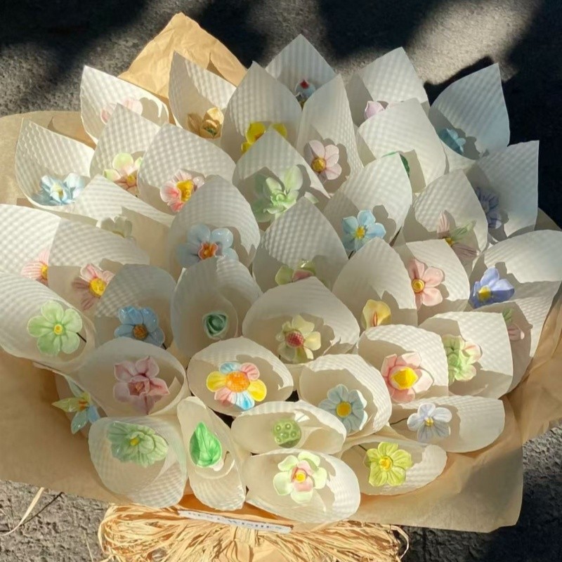 ช่อซีเรamicดอกไม้ทำเอง ส่งเสริมความ schöpหนึ่งปี ส่งฟรี ของขวัญพิเศษสำหรับคนสำคัญ