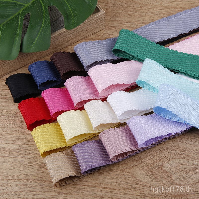 Ruffled 9Ribbon Twill 25MM38 KnitedUnderLeafLace Yards Lotus Dail Full REQJ
