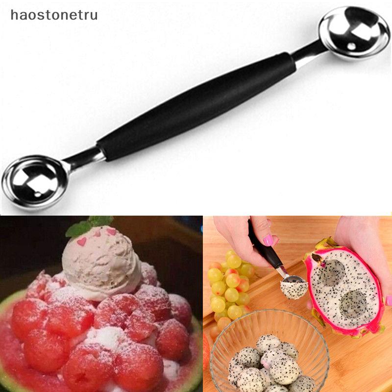 OST สแตนเลส Double-end Melon ไอศกรีม Baller Scoop ช้อนผลไม้เครื่องมือห้องครัว N