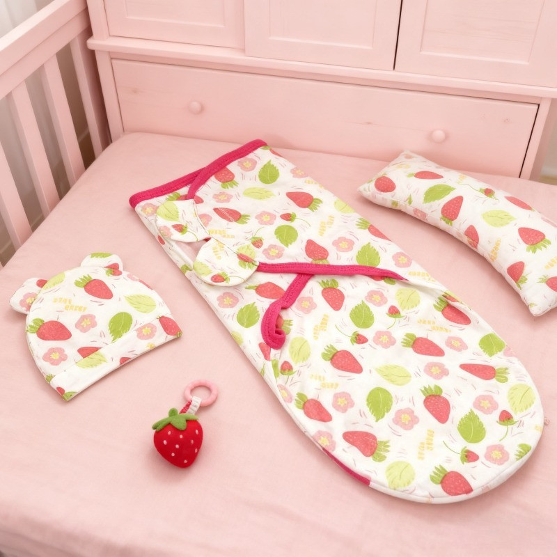 ผ้าห่มห่อตัว ผ้าห่อตัวเด็ก ผ้าห่อตัวเด็กหน้าร้อน ถุงนอนเด็กแรกเกิด พร้อมหมวก ทารกแรกเกิด ผ้าฝ้าย100% - รูปที่ 2